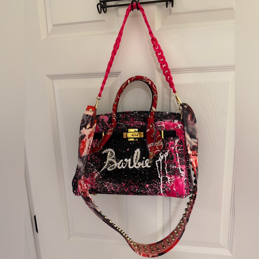 House of Wallace Boutique Custom Painted Barbie Themed Purse